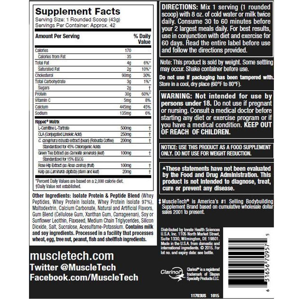 MUSCLETECH NITRO TECH RIPPED 4LB