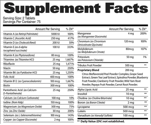 Mens Multi + Test 150 Tablets By Gat Sport