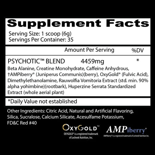 Insane Labz Psychotic Red 35 Servings