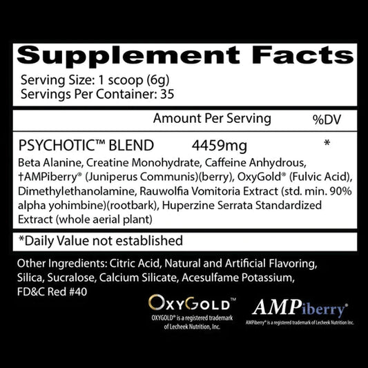 Insane Labz Psychotic Red 35 Servings