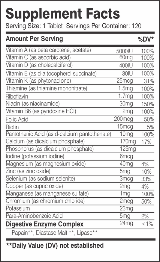 Multi Vitamin 120 Tablets By Core Champs